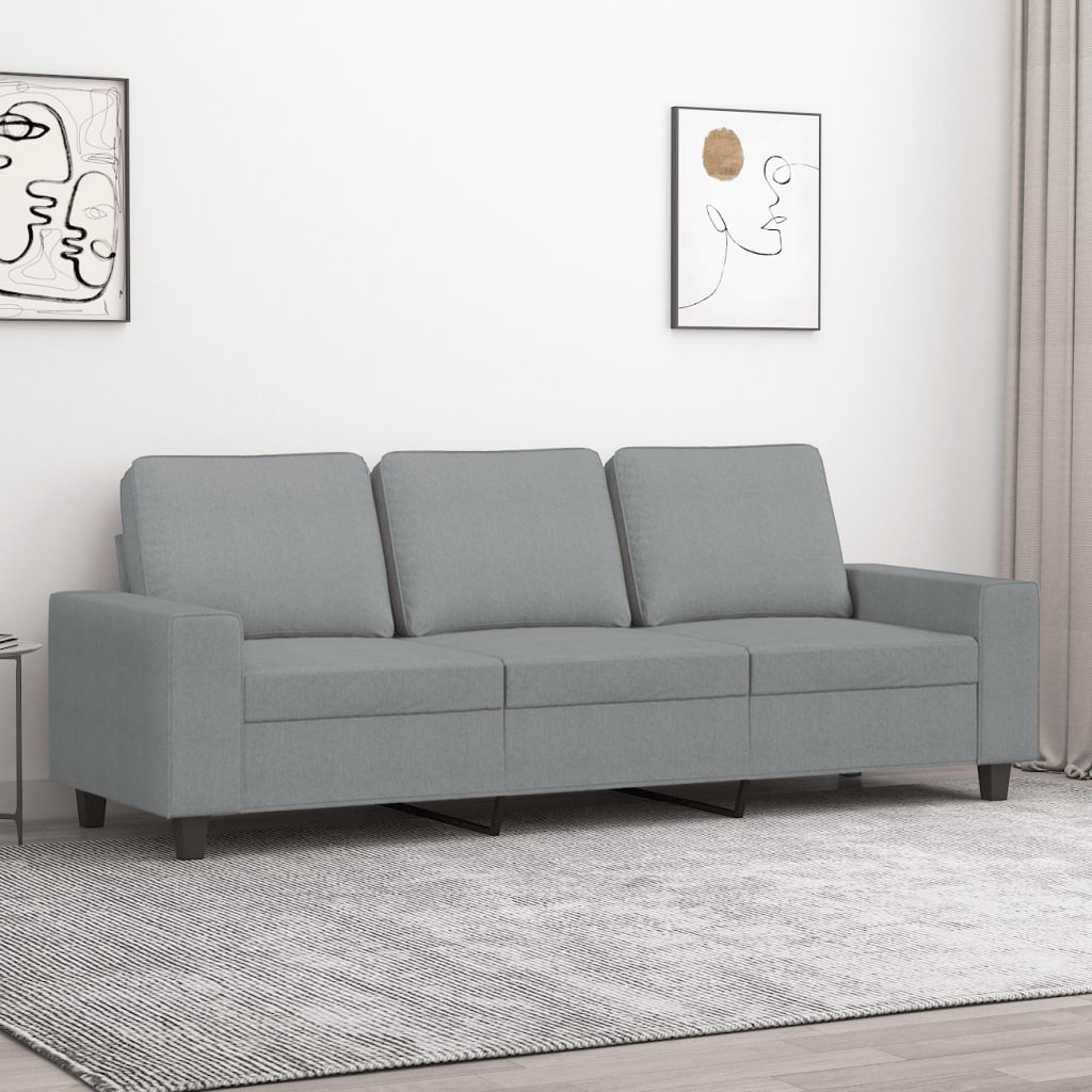 Canapé à 3 places Gris clair 180 cm Tissu - XIOS