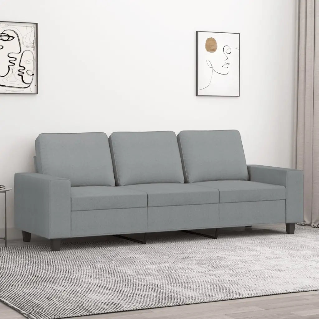 Canapé à 3 places Gris clair 180 cm Tissu - XIOS