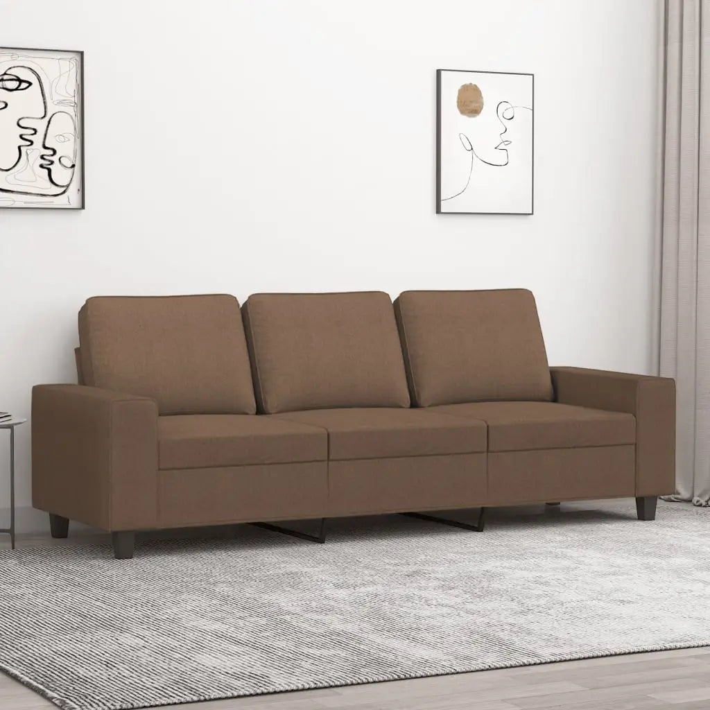 Canapé à 3 places Marron 180 cm Tissu - XIOS
