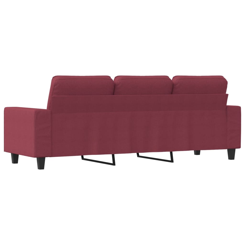 Canapé à 3 places Rouge bordeaux 180 cm Tissu - XIOS
