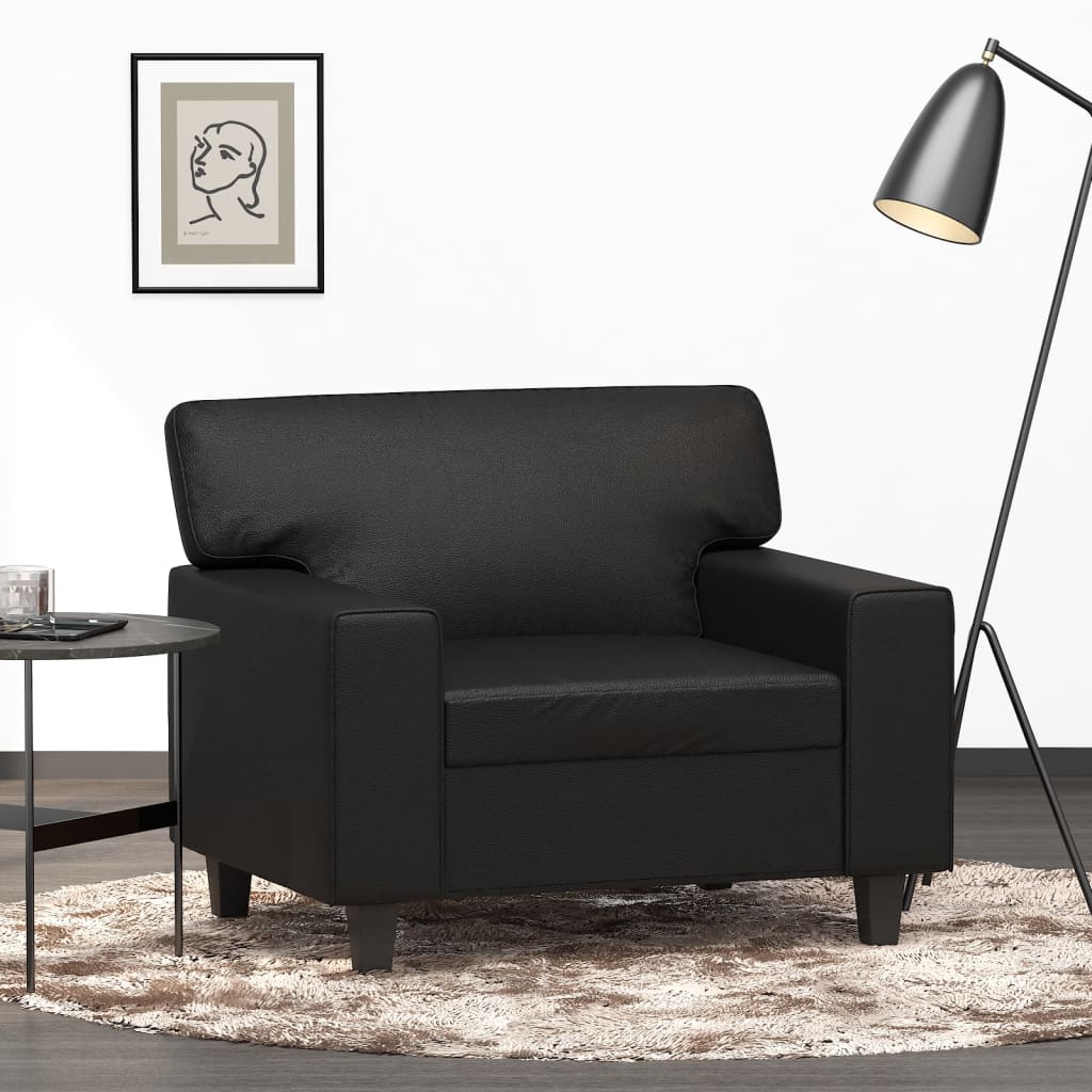 Fauteuil Noir 60 cm Similicuir - XIOS