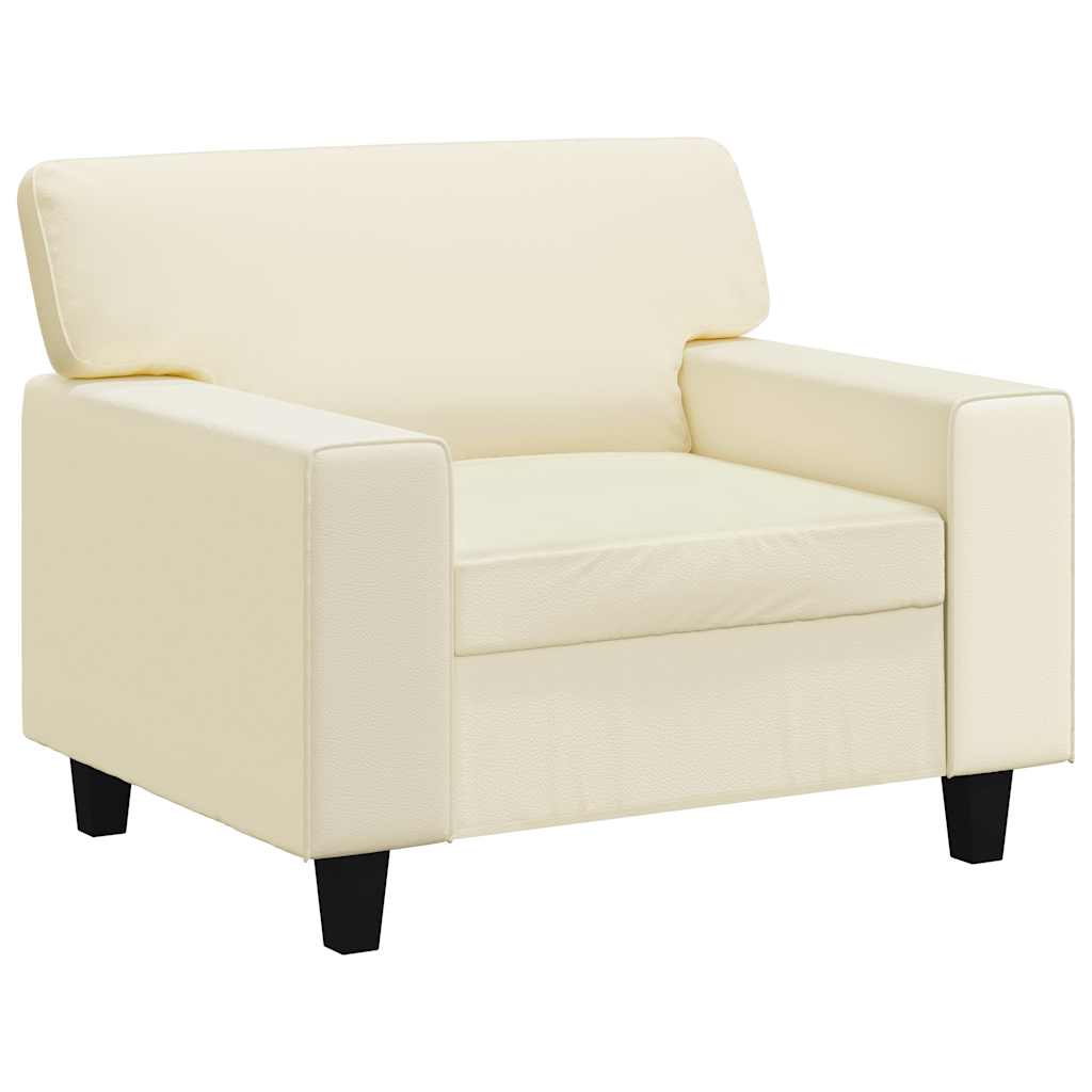 Fauteuil Crème 60 cm Similicuir - XIOS
