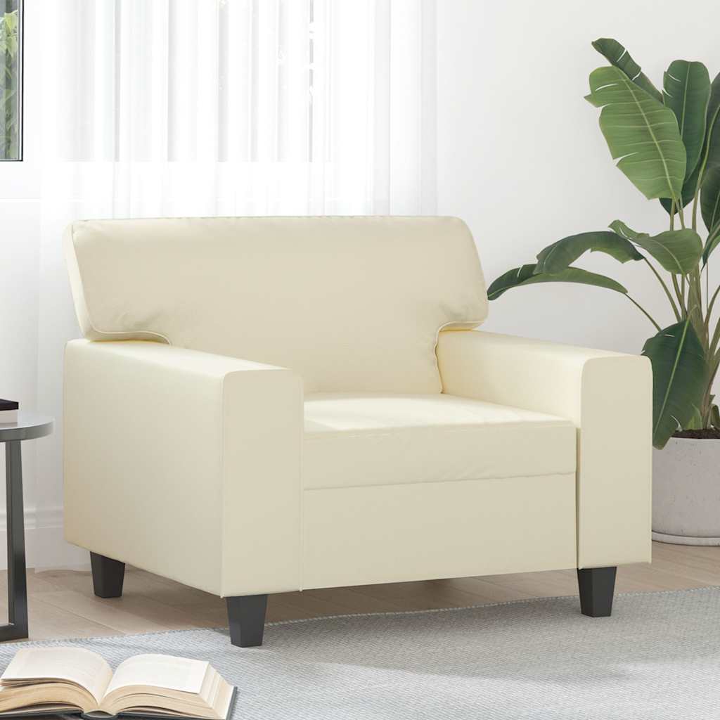 Fauteuil Crème 60 cm Similicuir - XIOS