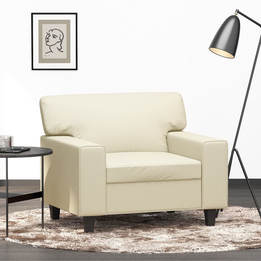 Fauteuil Crème 60 cm Similicuir - XIOS