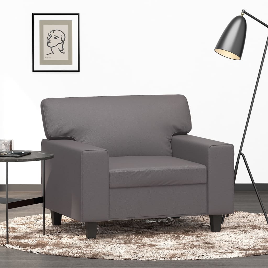 Fauteuil Gris 60 cm Similicuir - XIOS