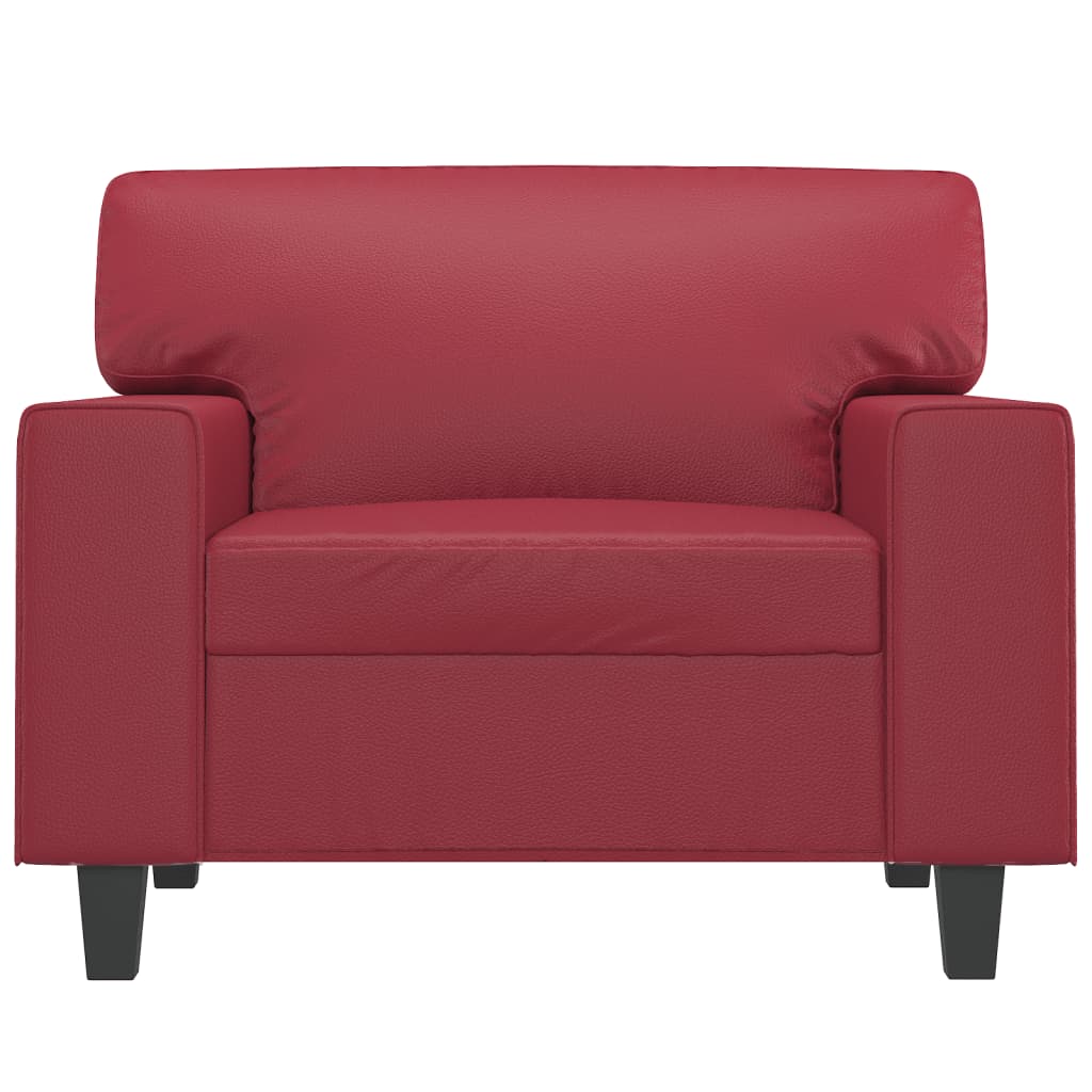 Fauteuil Rouge bordeaux 60 cm Similicuir - XIOS