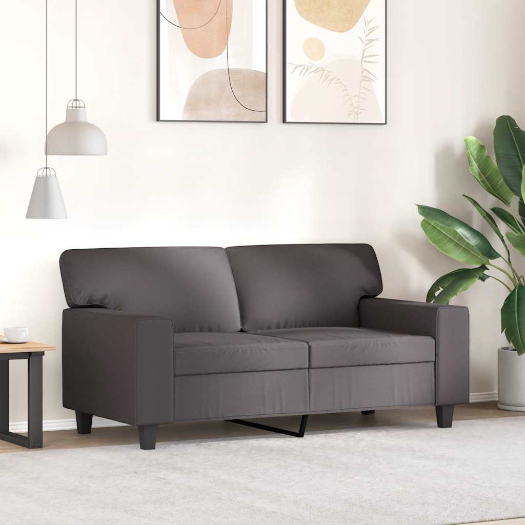 Canapé à 2 places Gris 120 cm Similicuir - XIOS