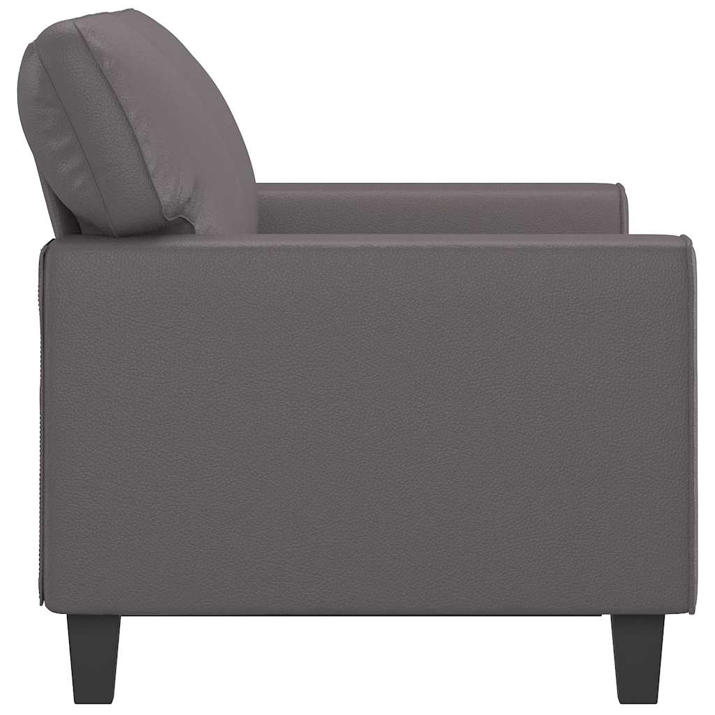 Canapé à 2 places Gris 120 cm Similicuir - XIOS