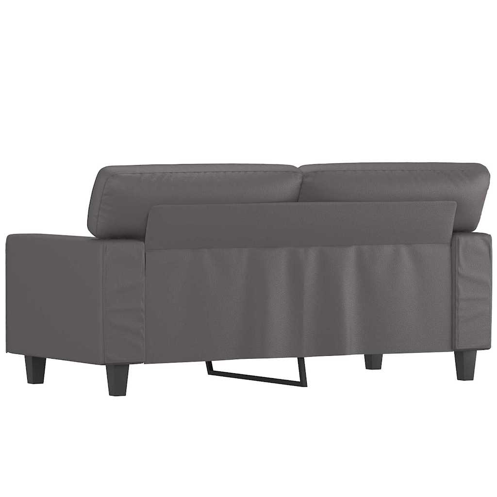 Canapé à 2 places Gris 120 cm Similicuir - XIOS