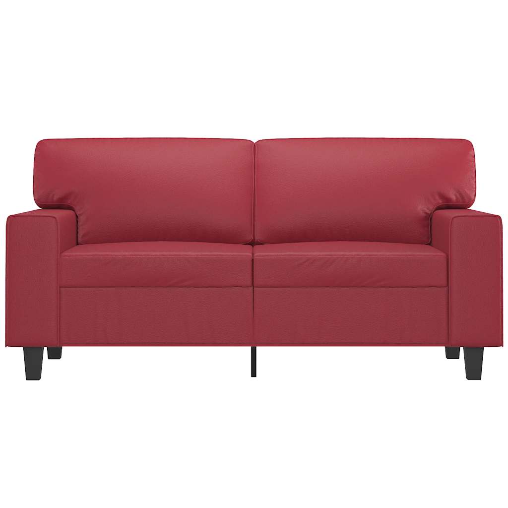 Canapé à 2 places Rouge bordeaux 120 cm Similicuir - XIOS
