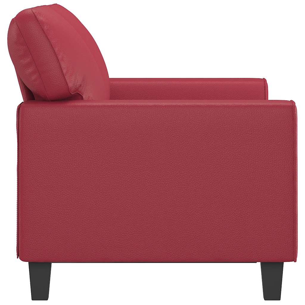 Canapé à 2 places Rouge bordeaux 120 cm Similicuir - XIOS
