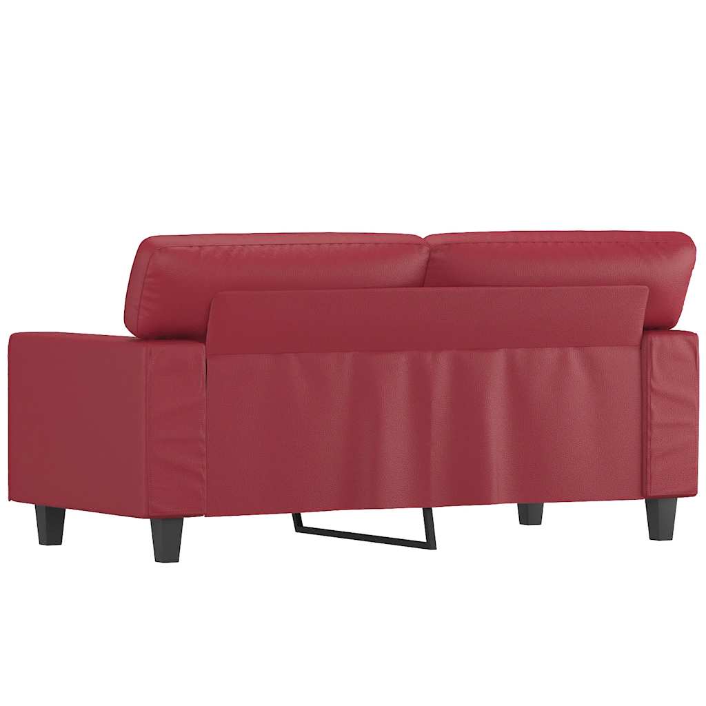Canapé à 2 places Rouge bordeaux 120 cm Similicuir - XIOS