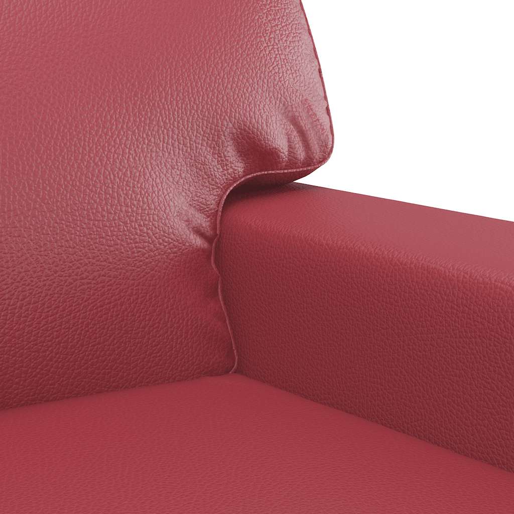 Canapé à 2 places Rouge bordeaux 120 cm Similicuir - XIOS