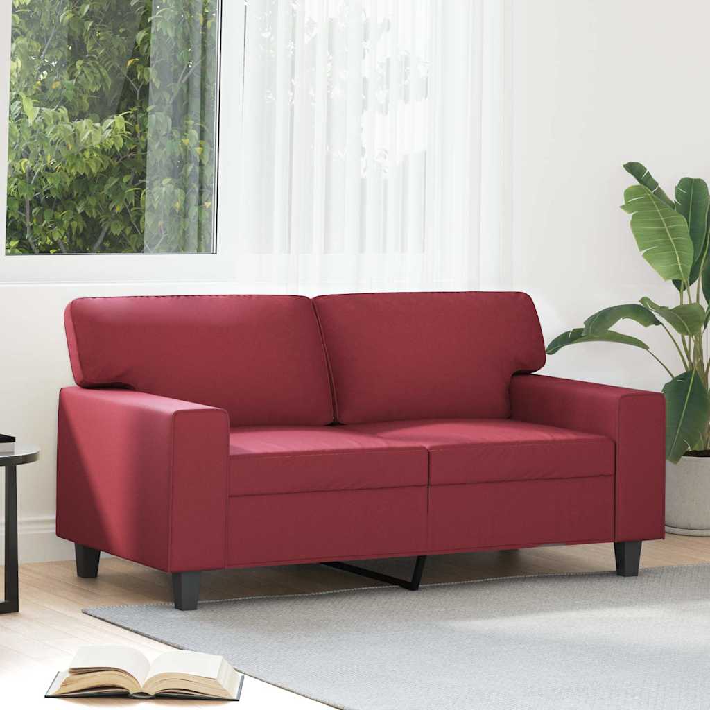 Canapé à 2 places Rouge bordeaux 120 cm Similicuir - XIOS