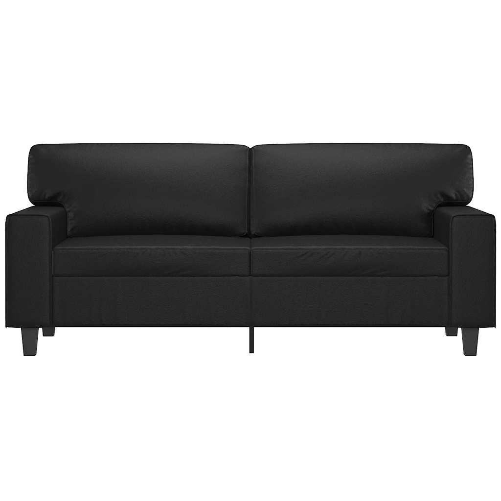 Canapé à 2 places Noir 140 cm Similicuir - XIOS