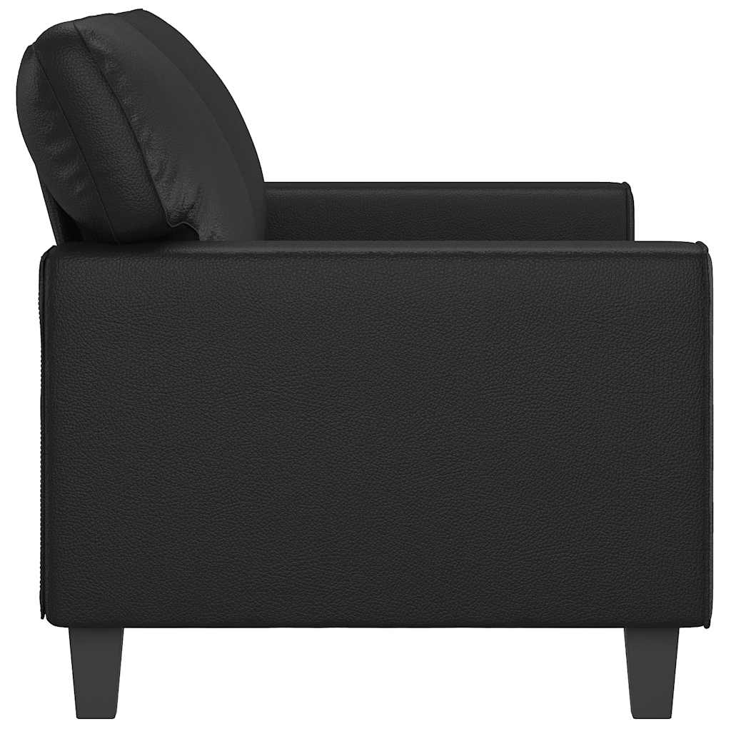 Canapé à 2 places Noir 140 cm Similicuir - XIOS