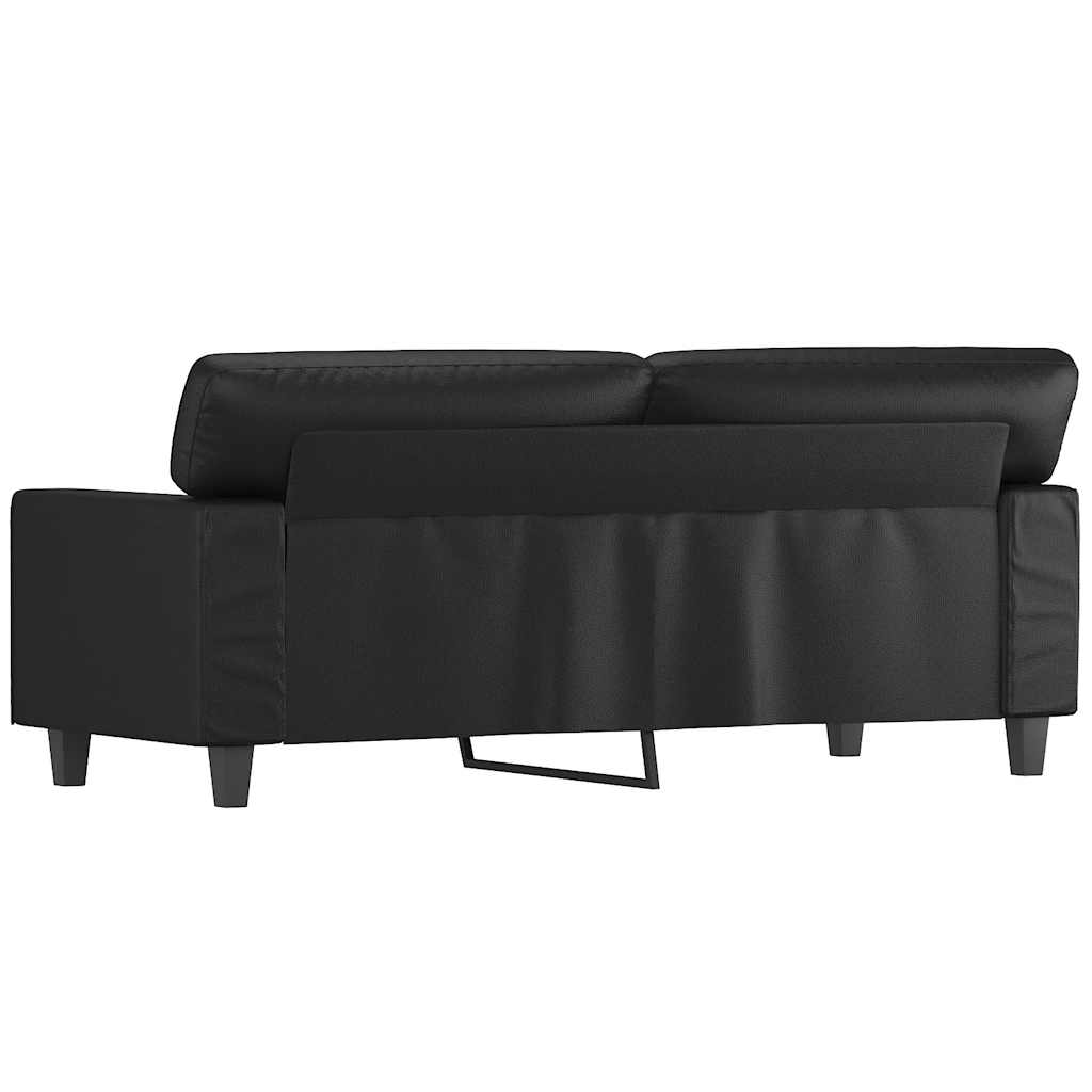 Canapé à 2 places Noir 140 cm Similicuir - XIOS
