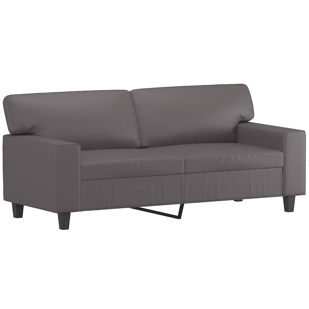 Canapé à 2 places Gris 140 cm Similicuir - XIOS