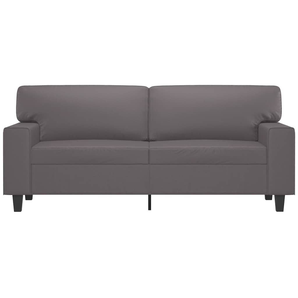 Canapé à 2 places Gris 140 cm Similicuir - XIOS