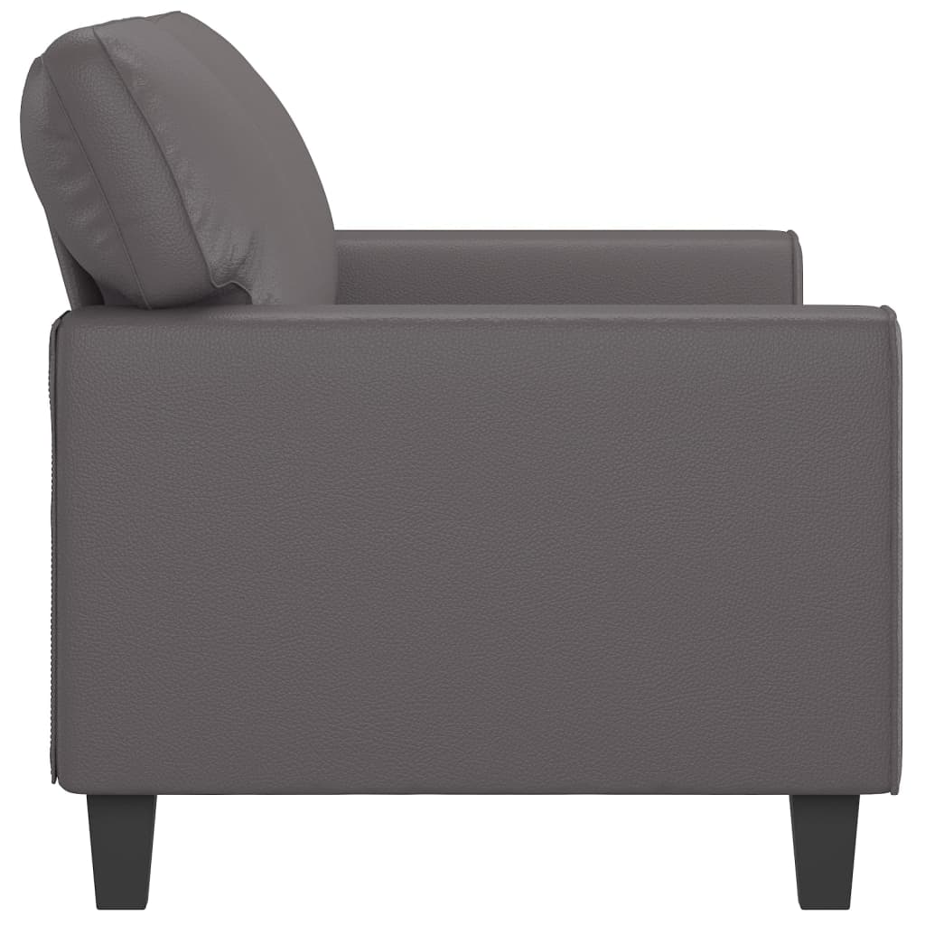 Canapé à 2 places Gris 140 cm Similicuir - XIOS