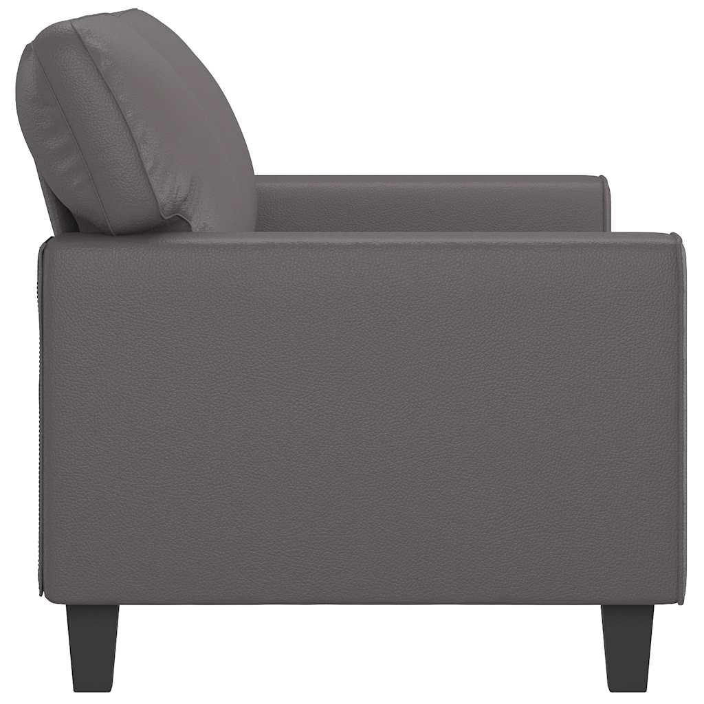 Canapé à 2 places Gris 140 cm Similicuir - XIOS