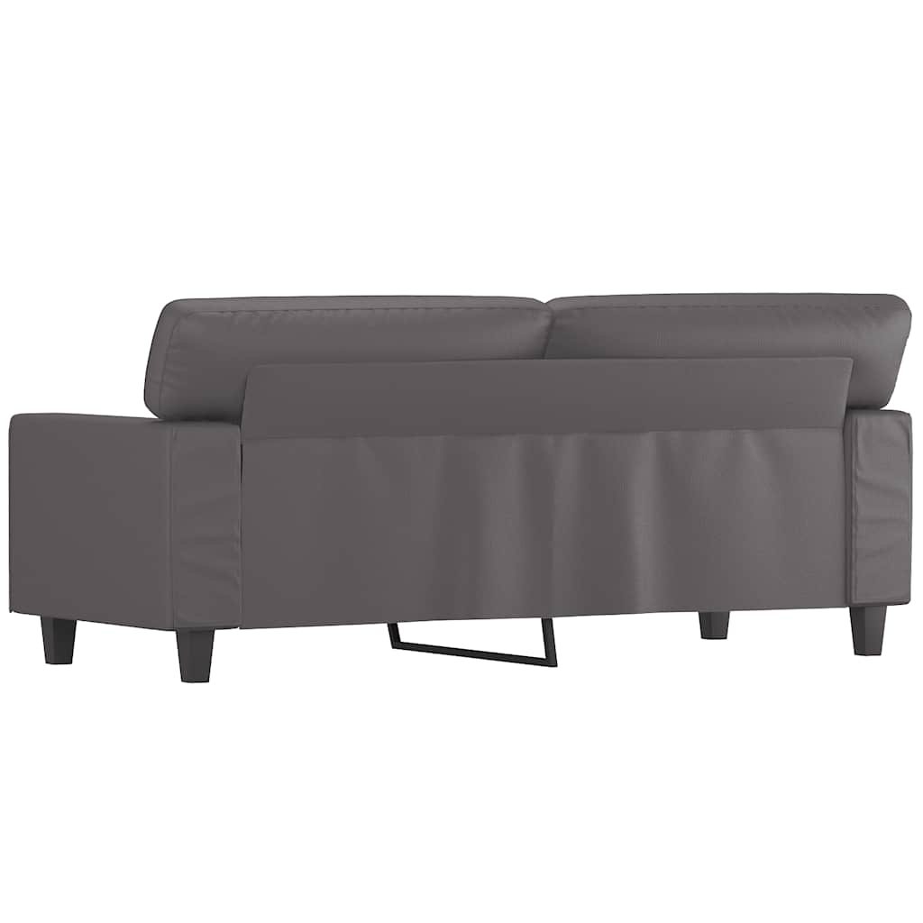 Canapé à 2 places Gris 140 cm Similicuir - XIOS