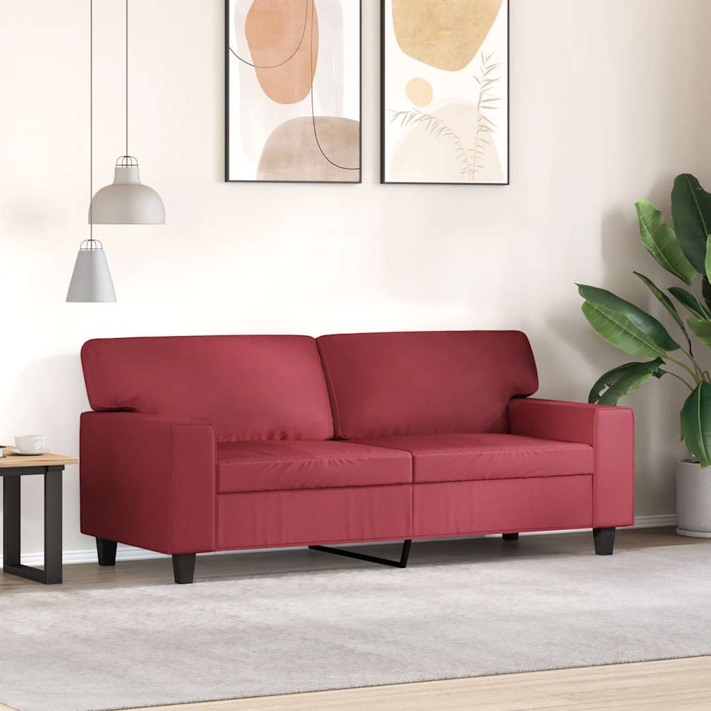 Canapé à 2 places Rouge bordeaux 140 cm Similicuir - XIOS