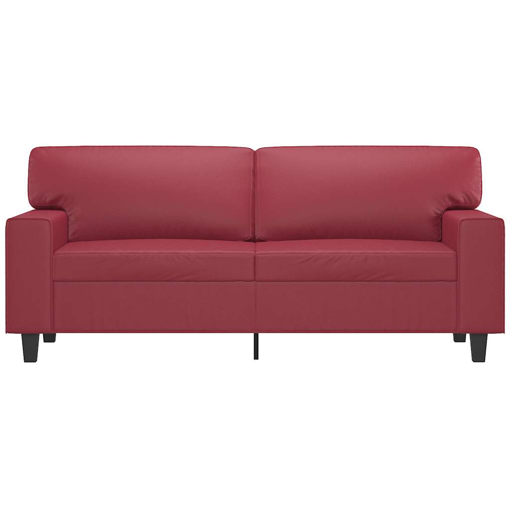 Canapé à 2 places Rouge bordeaux 140 cm Similicuir - XIOS