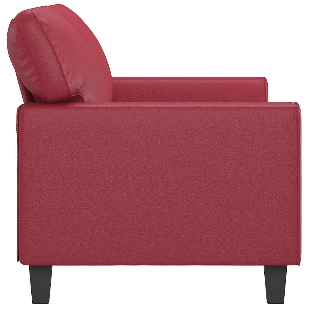 Canapé à 2 places Rouge bordeaux 140 cm Similicuir - XIOS