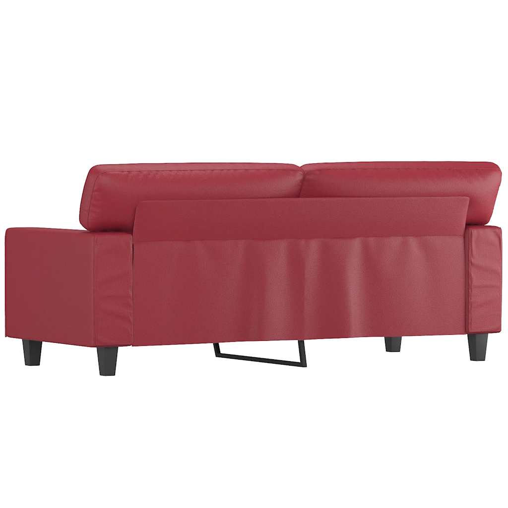 Canapé à 2 places Rouge bordeaux 140 cm Similicuir - XIOS