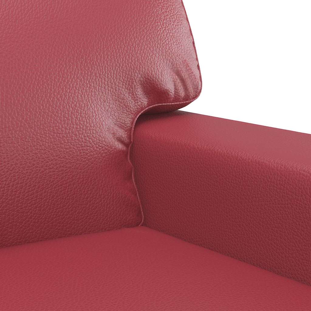 Canapé à 2 places Rouge bordeaux 140 cm Similicuir - XIOS