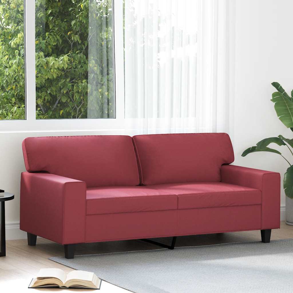 Canapé à 2 places Rouge bordeaux 140 cm Similicuir - XIOS