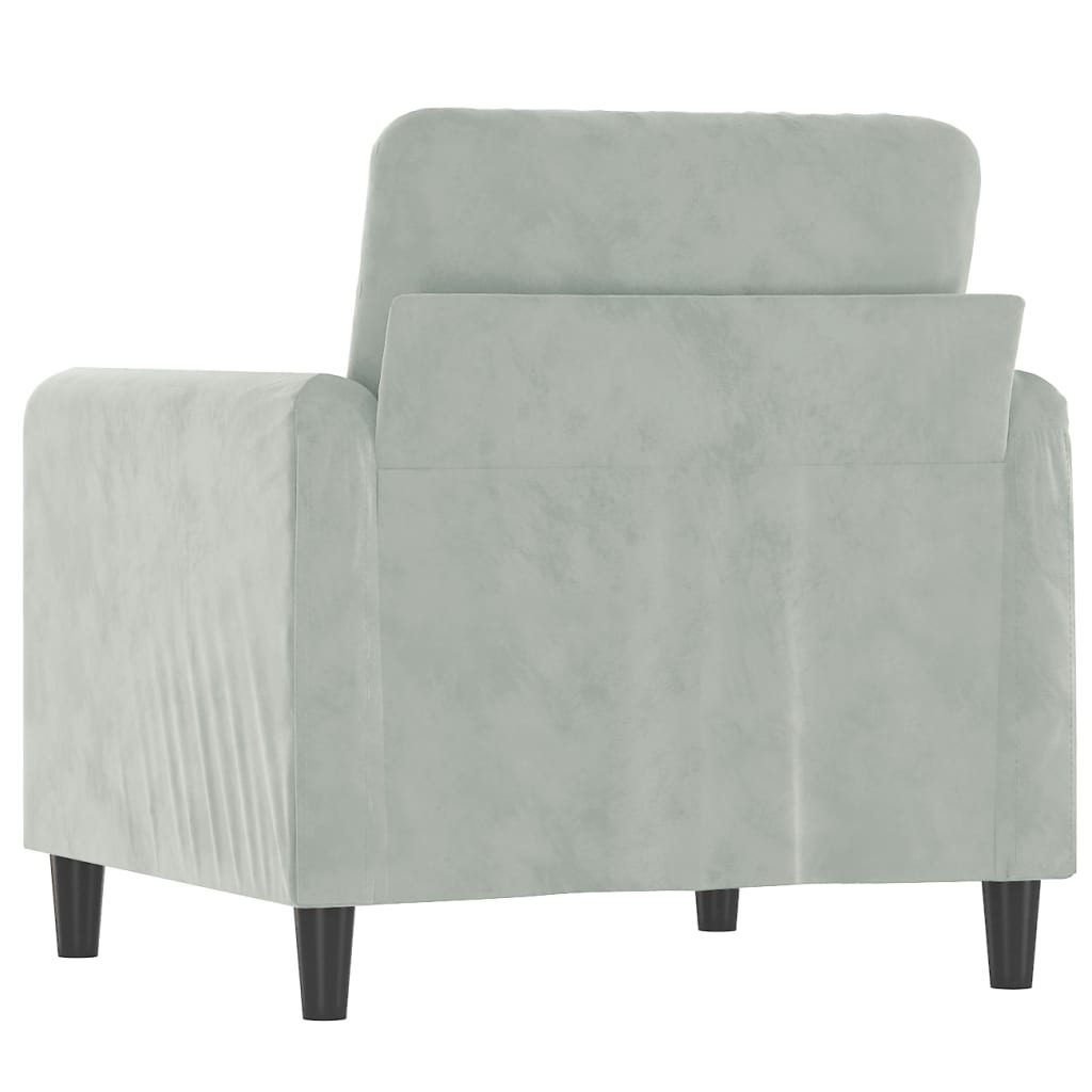 Fauteuil Gris clair 60 cm Velours - XIOS