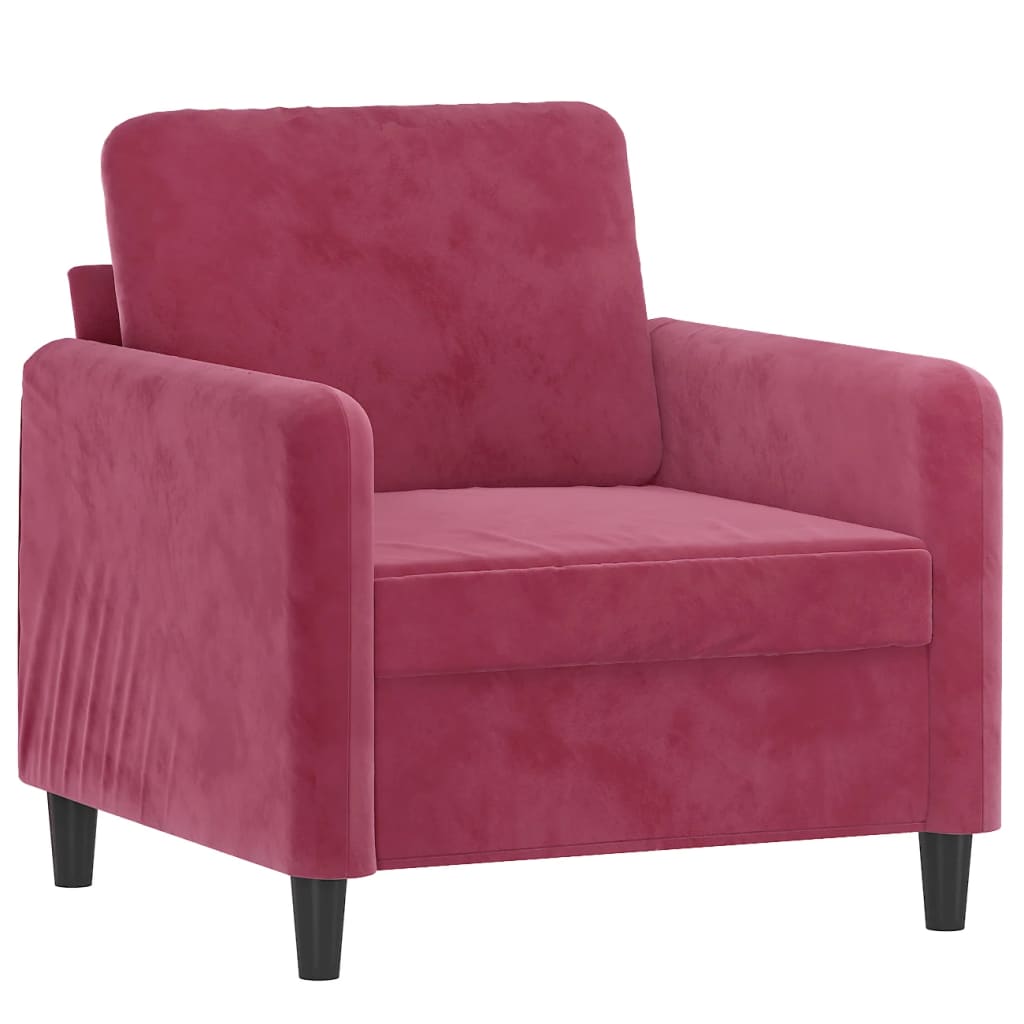 Fauteuil Rouge bordeaux 60 cm Velours - XIOS