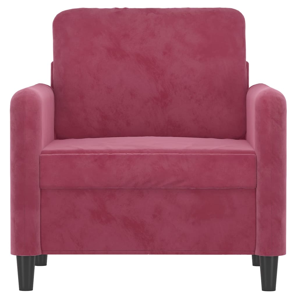 Fauteuil Rouge bordeaux 60 cm Velours - XIOS