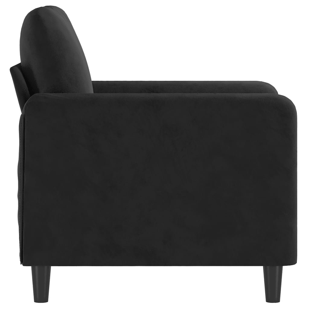 Fauteuil Noir 60 cm Velours - XIOS