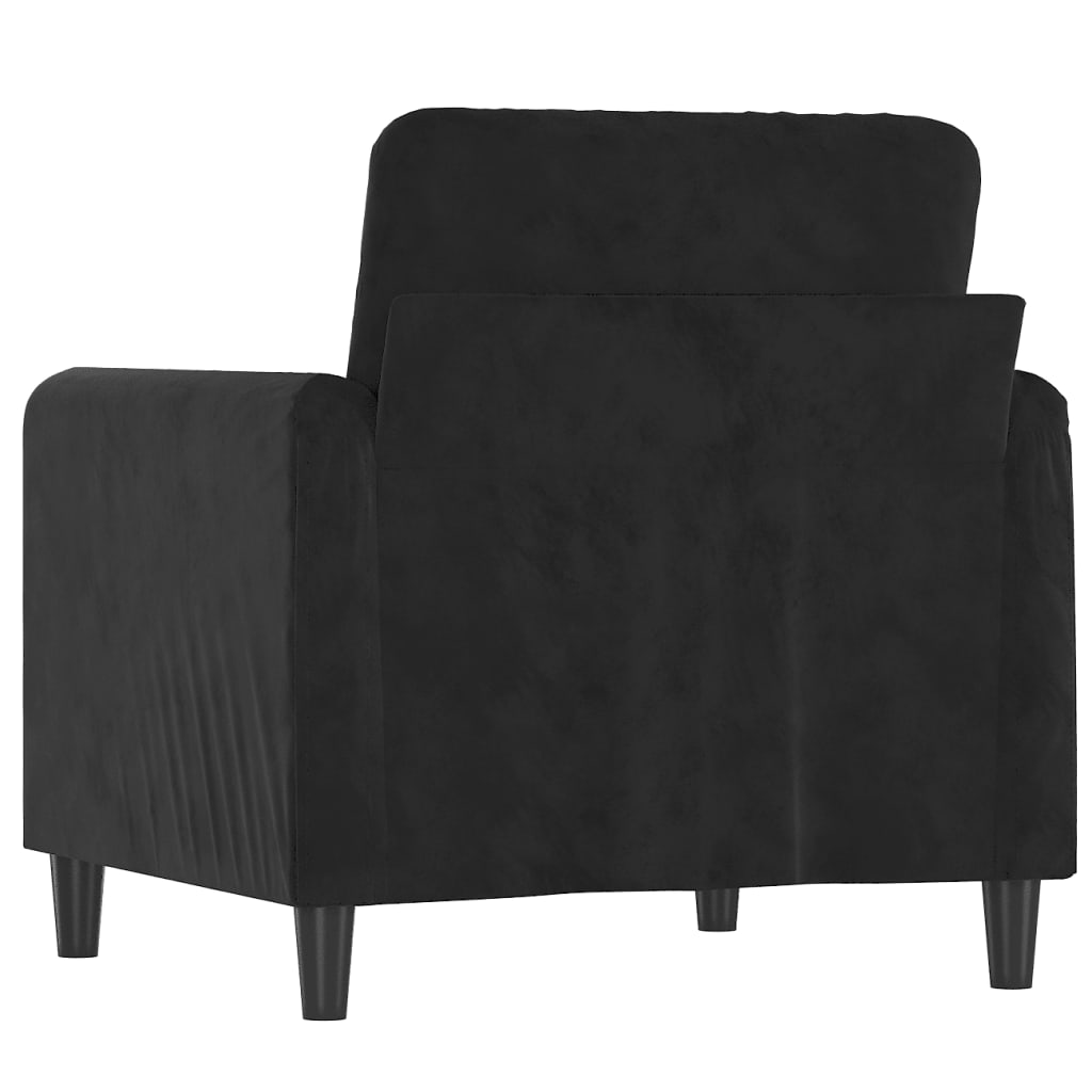 Fauteuil Noir 60 cm Velours - XIOS
