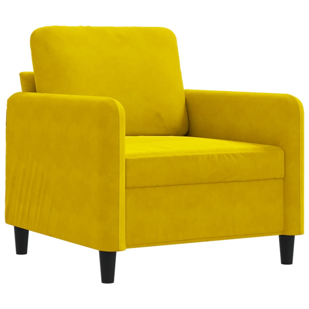 Fauteuil Jaune 60 cm Velours - XIOS
