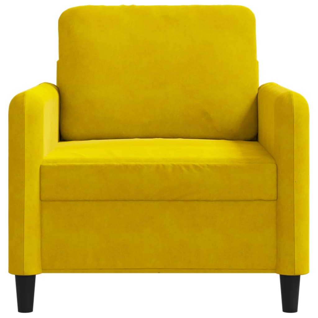 Fauteuil Jaune 60 cm Velours - XIOS