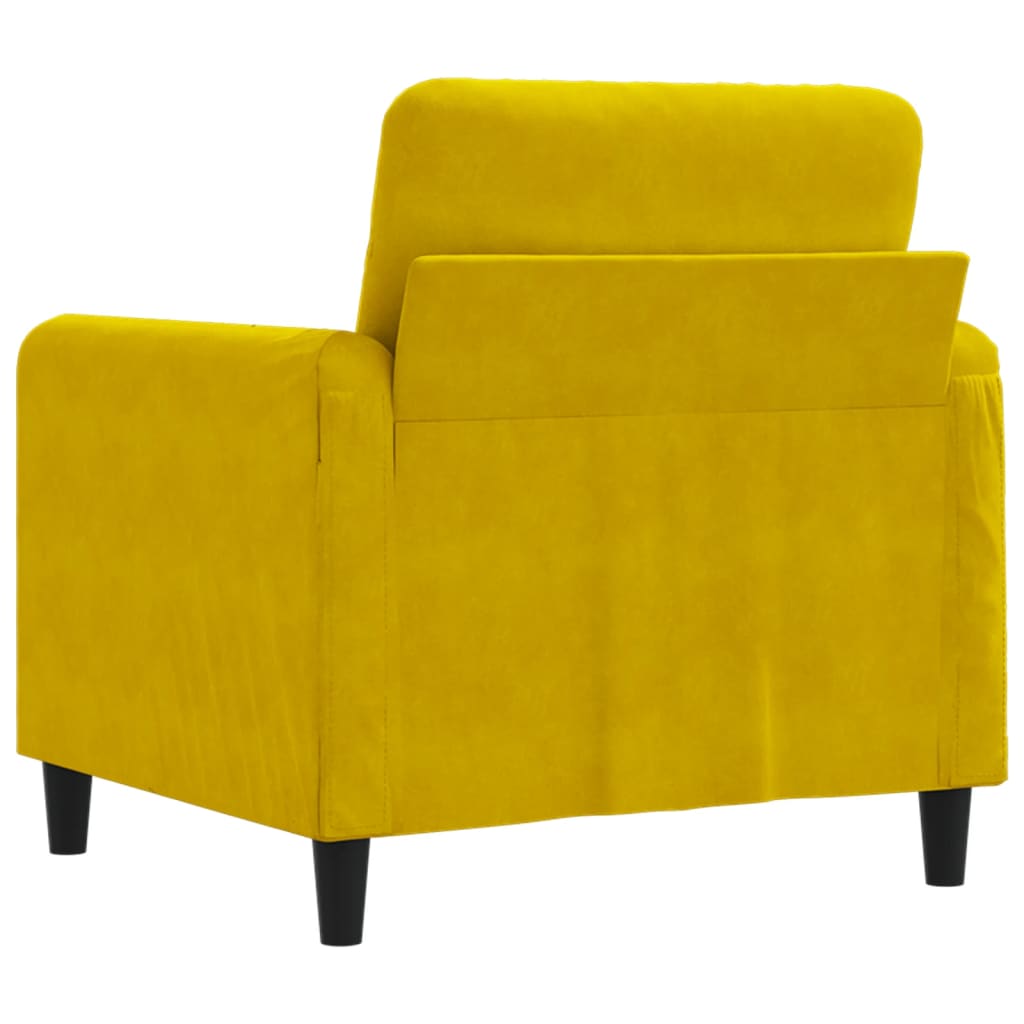 Fauteuil Jaune 60 cm Velours - XIOS