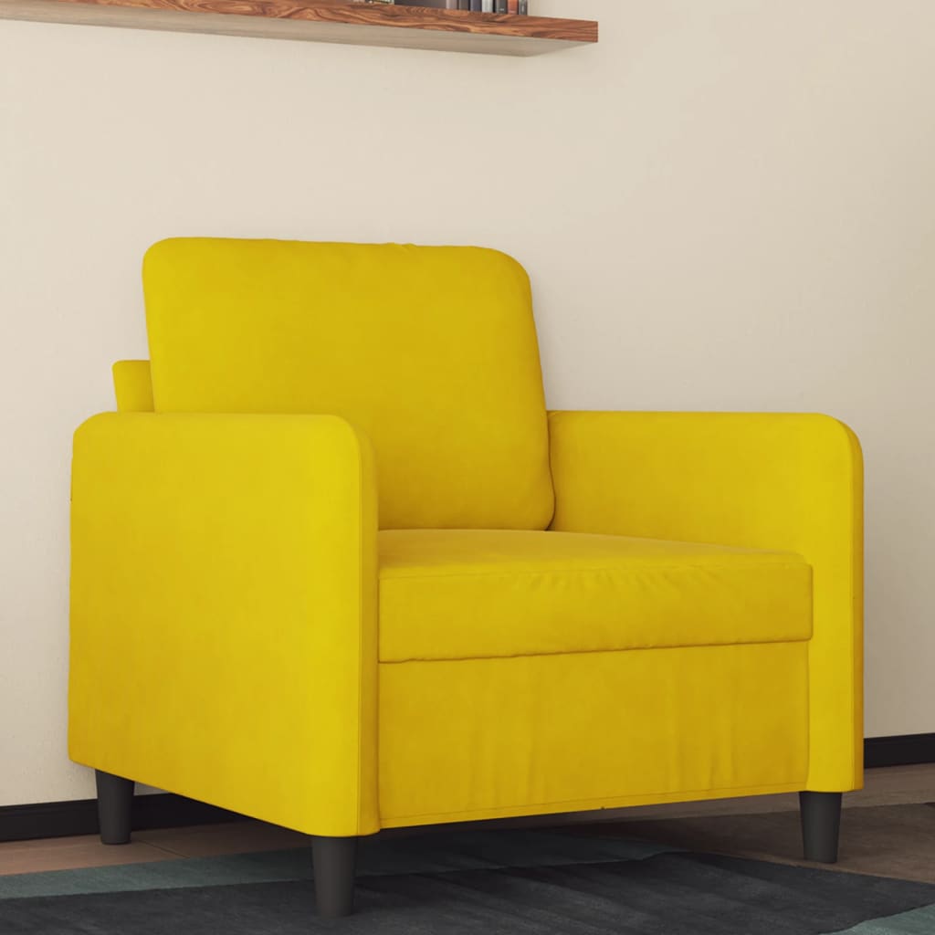 Fauteuil Jaune 60 cm Velours - XIOS