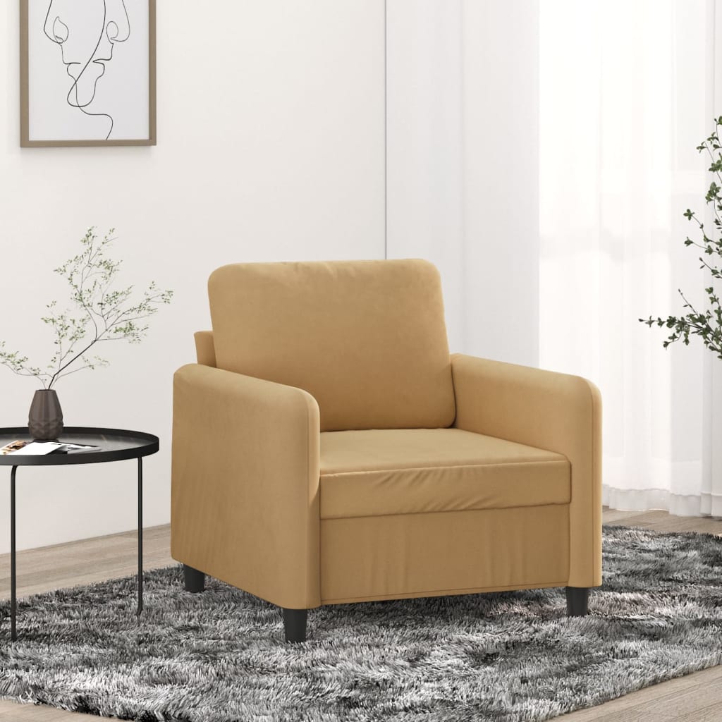 Fauteuil Marron 60 cm Velours - XIOS