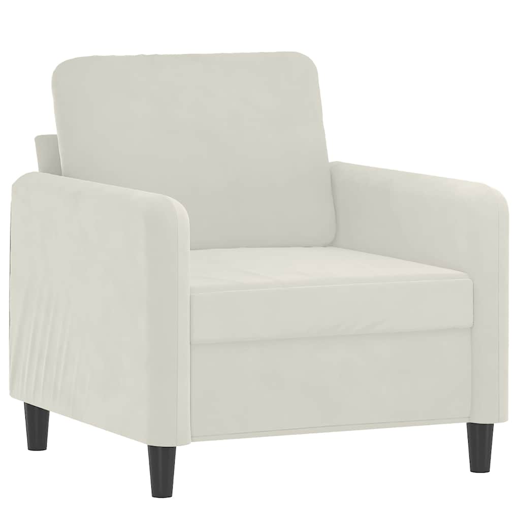 Fauteuil Crème 60 cm Velours - XIOS