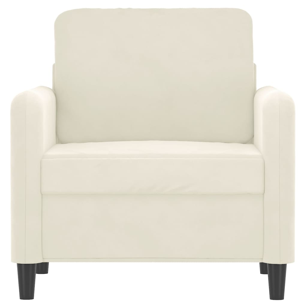 Fauteuil Crème 60 cm Velours - XIOS