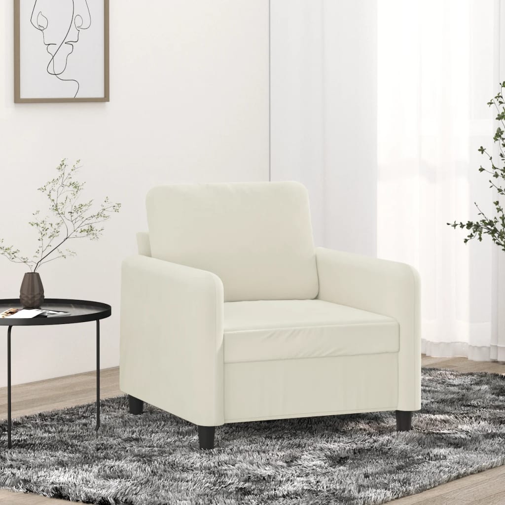 Fauteuil Crème 60 cm Velours - XIOS