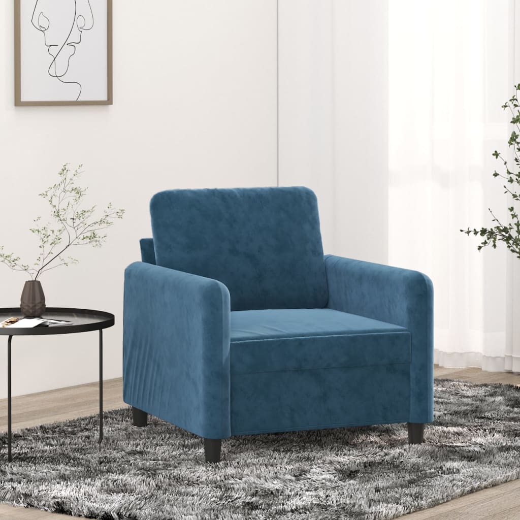 Fauteuil Bleu 60 cm Velours - XIOS