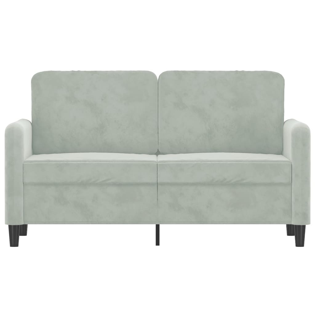 Canapé à 2 places Gris clair 120 cm Velours - XIOS