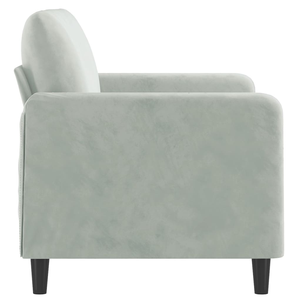 Canapé à 2 places Gris clair 120 cm Velours - XIOS