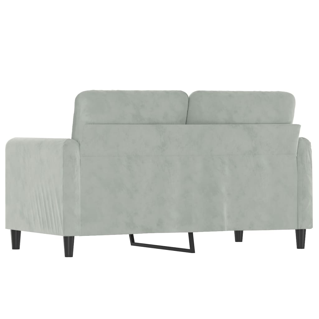 Canapé à 2 places Gris clair 120 cm Velours - XIOS