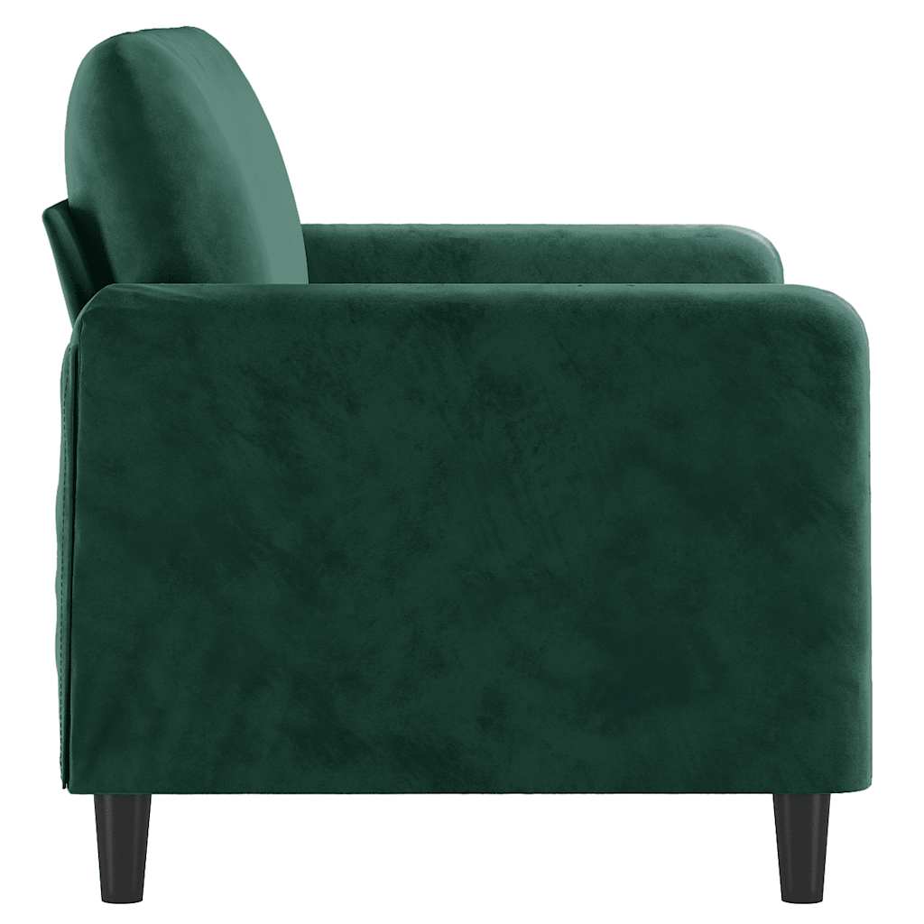 Canapé à 2 places Vert foncé 120 cm Velours - XIOS